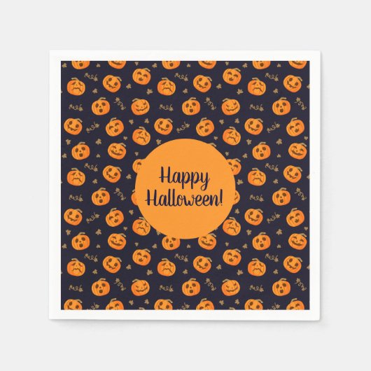 Happy Halloween Funny Cute Pumpkins Pattern Servet (Voorkant)
