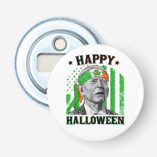 Happy Halloween Funny Joe Biden St Patricks Day Fl Button Flesopener