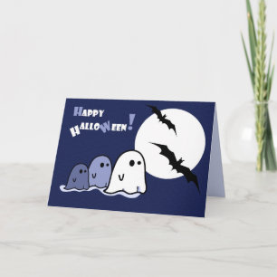 Happy Halloween. Funny Little Ghosts Kaart