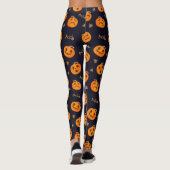 Happy Halloween Funny Oranje Pumpkins Pattern Leggings (Achterkant)
