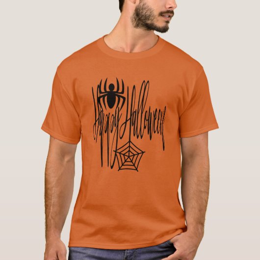 Happy Halloween Funny Scary Spider Cobweb T-shirt (Voorkant)