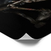 Happy Halloween Funny Spooky Skeleton op de Bench Poster (Hoek)