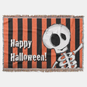 Happy Halloween Gekke Skeleton Deken
