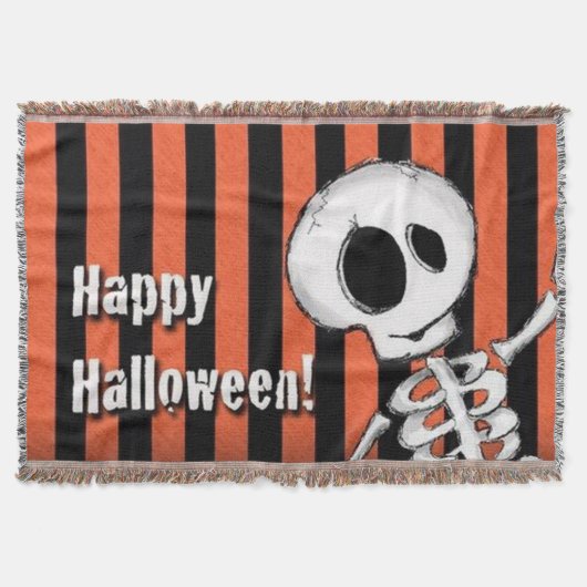 Happy Halloween Gekke Skeleton Deken (Voorkant)