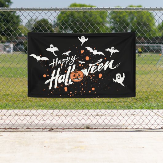 Happy Halloween Ghost, Bats and Pumpkins Spandoek (Insitu)