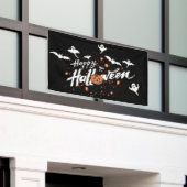Happy Halloween Ghost, Bats and Pumpkins Spandoek (Buitenkant Gebouw)