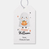 Happy Halloween Ghost Custom Gift Labels Cadeaulabel (Voorkant)