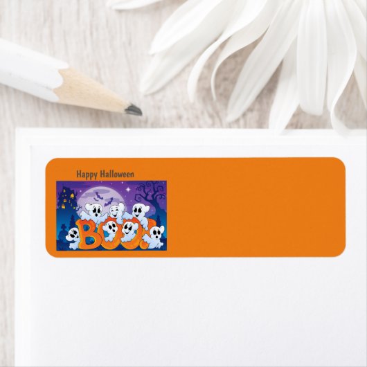 Happy Halloween Ghost Etiket (Insitu)