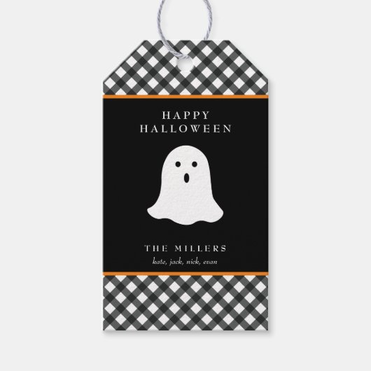 Happy Halloween Ghost Gift Label Cadeaulabel (Voorkant)