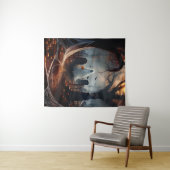 Happy Halloween Ghost op een kerkhof Wandkleed (In Situ (horizontaal))