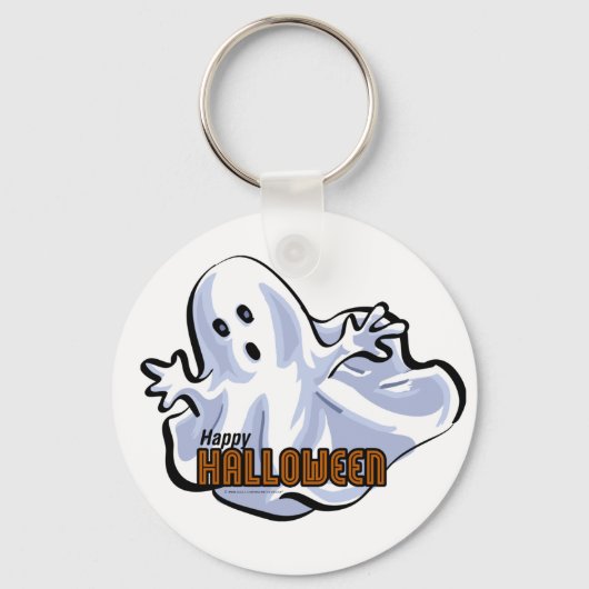 Happy Halloween Ghost Sleutelhanger (Voorkant)