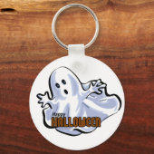 Happy Halloween Ghost Sleutelhanger (Voorkant)