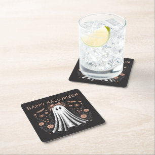 Happy Halloween Ghost Square Paper Onderzetter