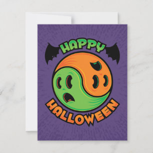 Happy Halloween Ghost Yin-Yang Kaart