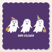 Happy Halloween Ghosts Trick or treat Kartonnen Onderzetters (Voorkant)