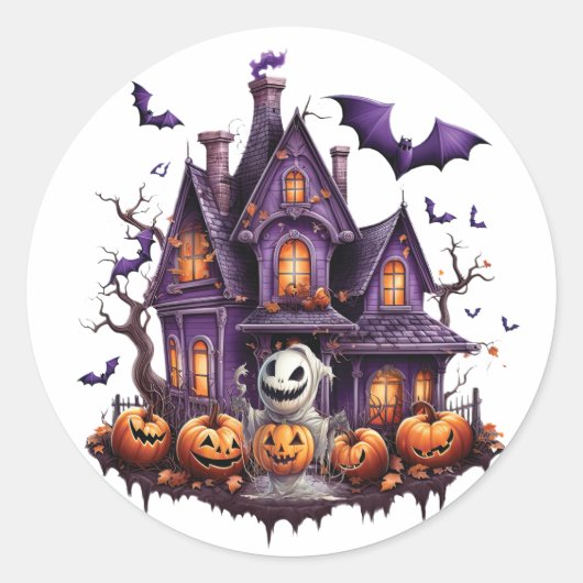 Happy Halloween Ghoul Ronde Sticker (Voorkant)
