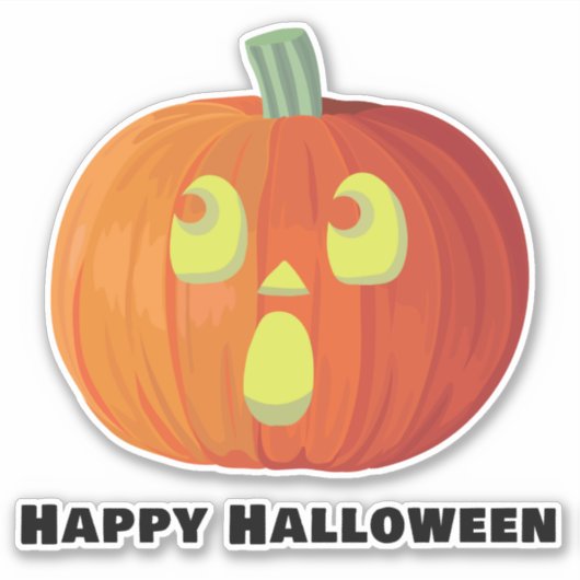 Happy Halloween glimlachend pomkin Sticker (Voorkant)
