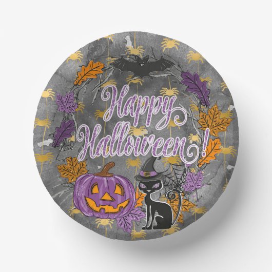 Happy Halloween Glitter en Sparkle Paper Bord (Voorkant)
