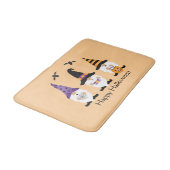 Happy Halloween Gnomes Paars Sinaasappel Badmat (Gekanteld)