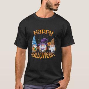 Happy Halloween Gnomes Pumpkin Herfst Witch Schatt T-shirt
