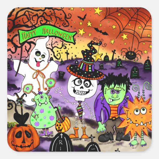 Happy Halloween Goblin Stickers Tête (Devant)