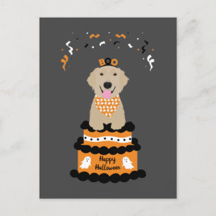 Happy Halloween Golden Retriever Spooky Ghost Boo Briefkaart