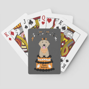 Happy Halloween Golden Retriever Spooky Ghost Boo Pokerkaarten