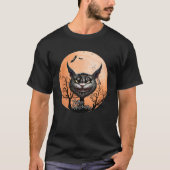 Happy Halloween Gothic Cat T-shirt (Voorkant)