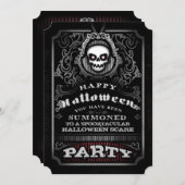 Happy Halloween Gothic Party Uitnodigen - Evil Sku Kaart (Voorkant / Achterkant)