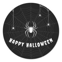 Happy Halloween Gothic Scary Black Spider Web