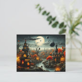 Happy Halloween | Gotisch spooklandschap Briefkaart (Staand voorkant)