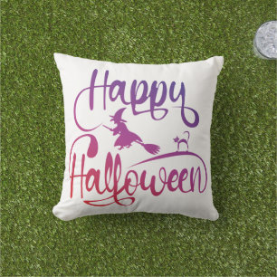 Happy Halloween gradiënt vliegende hekkkat Buitenkussen