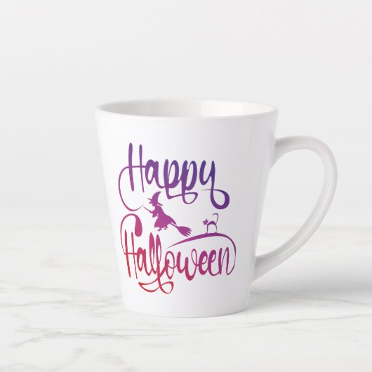 Happy Halloween gradiënt vliegende hekkkat Latte Mok (Rechts)