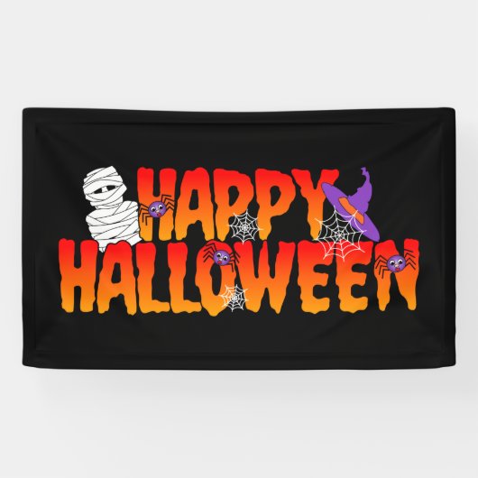 Happy Halloween Graphic Spandoek (Horizontaal)