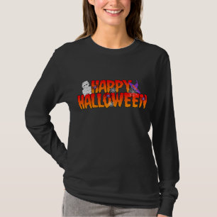 Happy Halloween Graphic Woman's Long Meve T-shirt