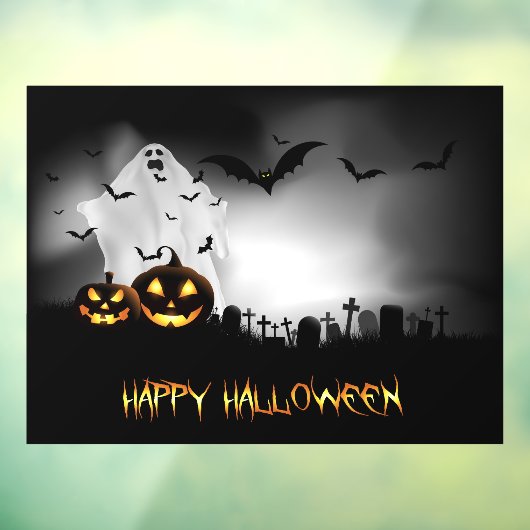 Happy Halloween Graveyard Scene Raamsticker (Vel 3)
