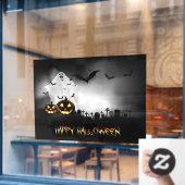 Happy Halloween Graveyard Scene Raamsticker (Cafe Raam)