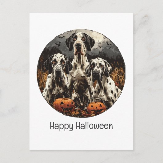 Happy Halloween Great Dane Dogs Jack O Lantern Briefkaart (Voorkant)