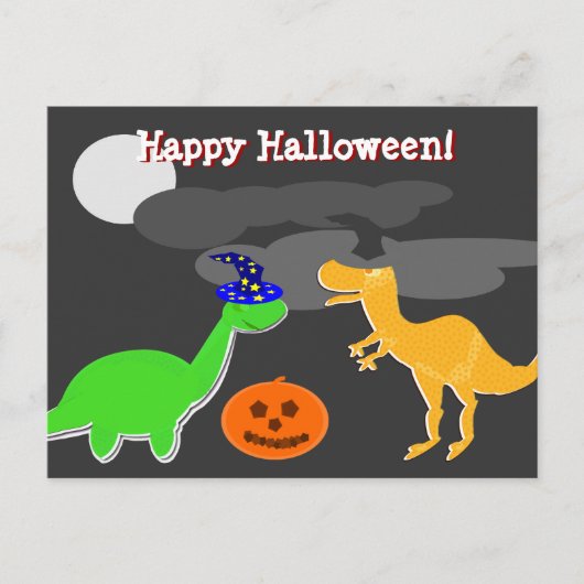 Happy Halloween Greetings Dinosaurs Briefkaart (Voorkant)