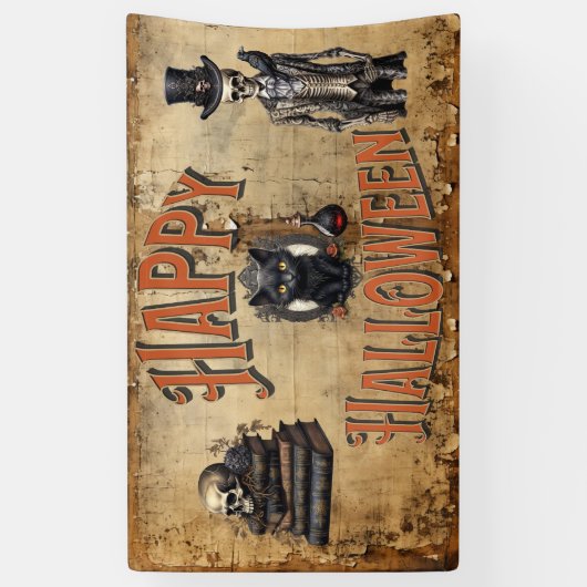 Happy Halloween | Halloween Party Spandoek (Verticaal)