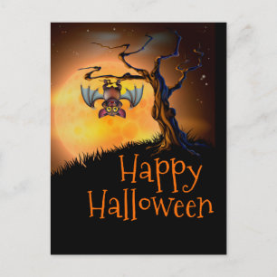 Happy Halloween Hanging Bat Briefkaart