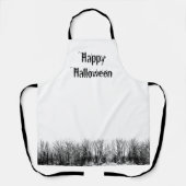 Happy Halloween Haunted Bossen Black White Schort (Voorkant)