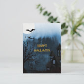 Happy Halloween Haunted Castle and Bats Briefkaart (Staand voorkant)