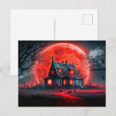 Happy Halloween Haunted House Briefkaart (Voorkant / Achterkant)