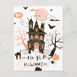 Happy Halloween Haunted House Briefkaart