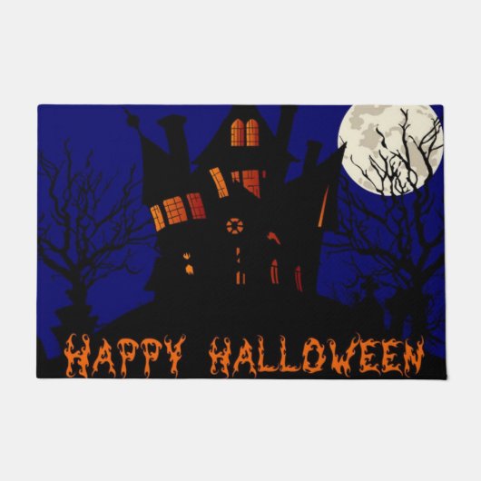 Happy Halloween Haunted House Deurmat (Voorkant)