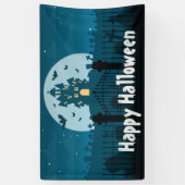 Happy Halloween Haunted House en Grave Yard Spandoek (Verticaal)