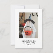 Happy Halloween Haunted House Foto Bedankkaart (Achterkant)