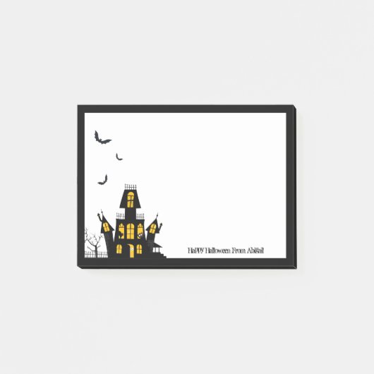 Happy Halloween Haunted House gepersonaliseerd Post-it® Notes (Voorkant)