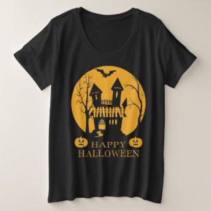 Happy Halloween Haunted House Grote Maat T-shirt